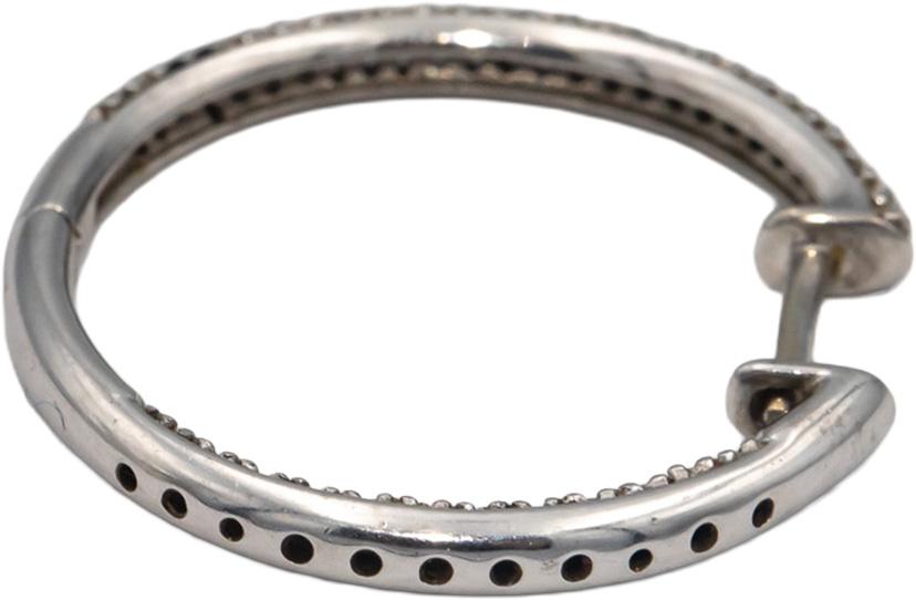14k White Gold 0.50CT Round Cut Diamond Inside Out Hoop Earrings