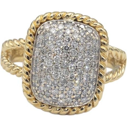 EFFY D'ORO COLLECTION 14k Yellow Gold 0.75CT Cluster Ring Size 6.75