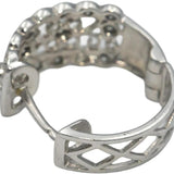 14k White Gold Round Diamond Filigree Hoop Earrings 0.45CT