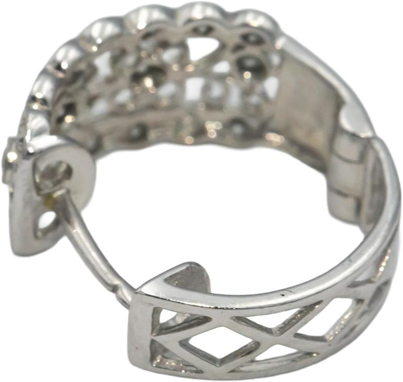 14k White Gold 0.45CT Round Cut Diamond Filigree Hoop Earrings
