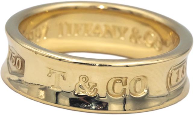 TIFFANY & CO. 18k Yellow Gold Tiffany 1837 Band Ring Size 7