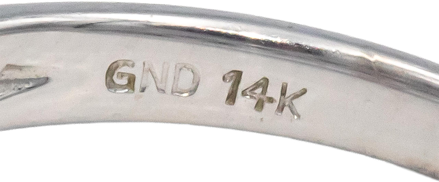 14k White Gold 1.51CT Diamond & Pink Tourmaline Ring Size 7