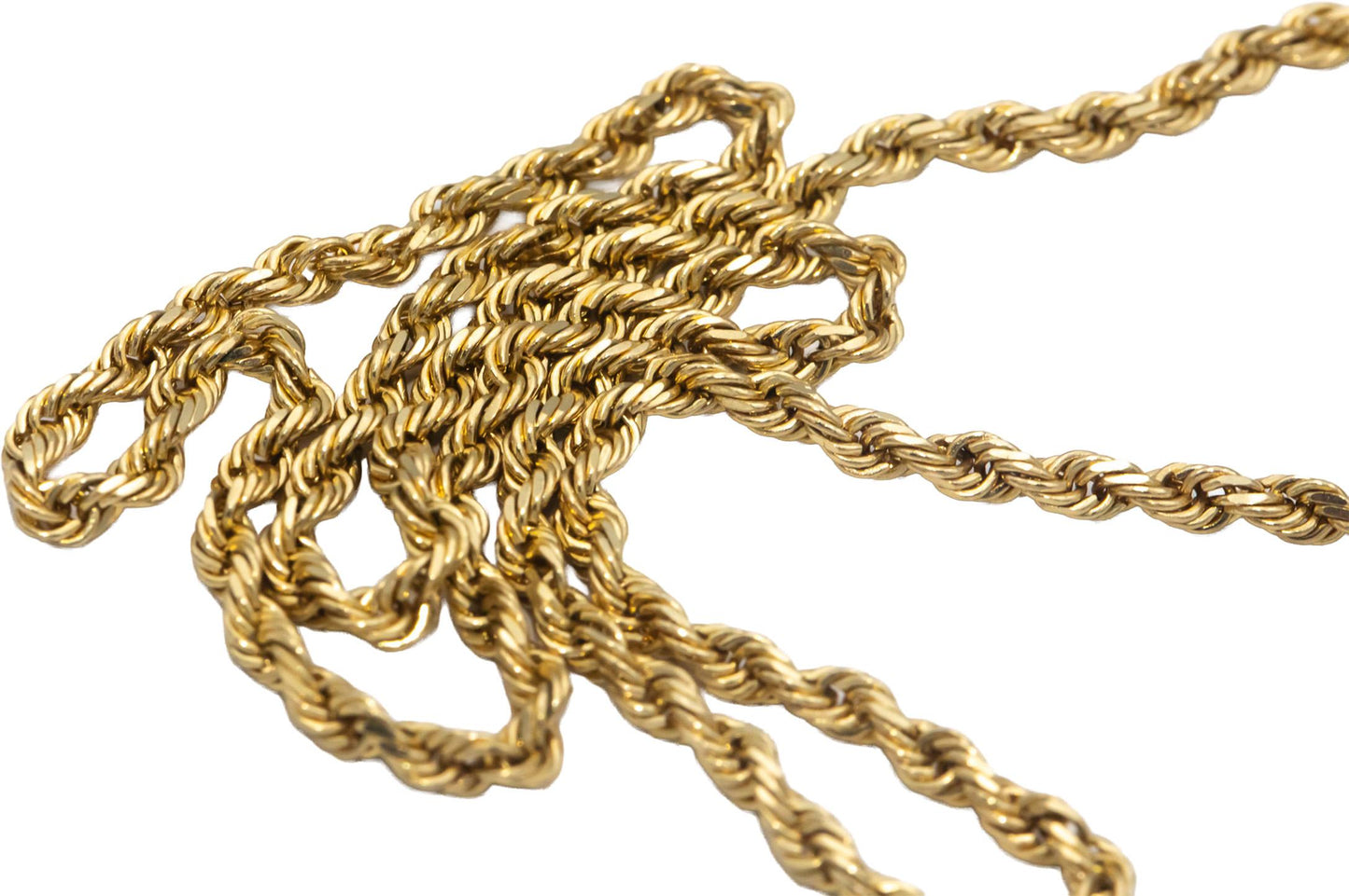 10k Yellow Gold Jewelry 18" Long/2.0mm Wide Twisted Rope Chain Necklace