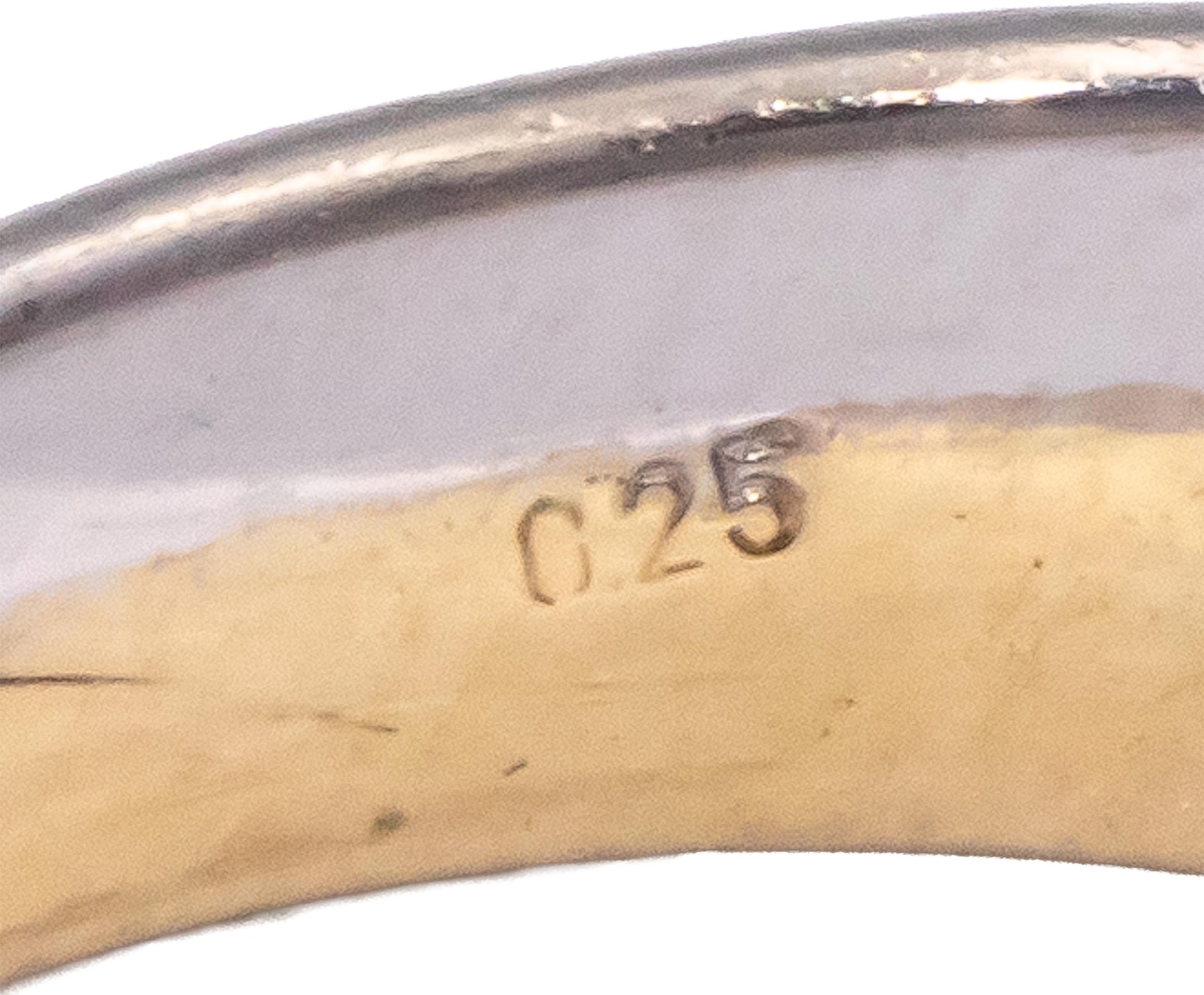 14k White and Yellow Gold 0.25CT VS Round Cut Diamond Band Ring Size 7.5