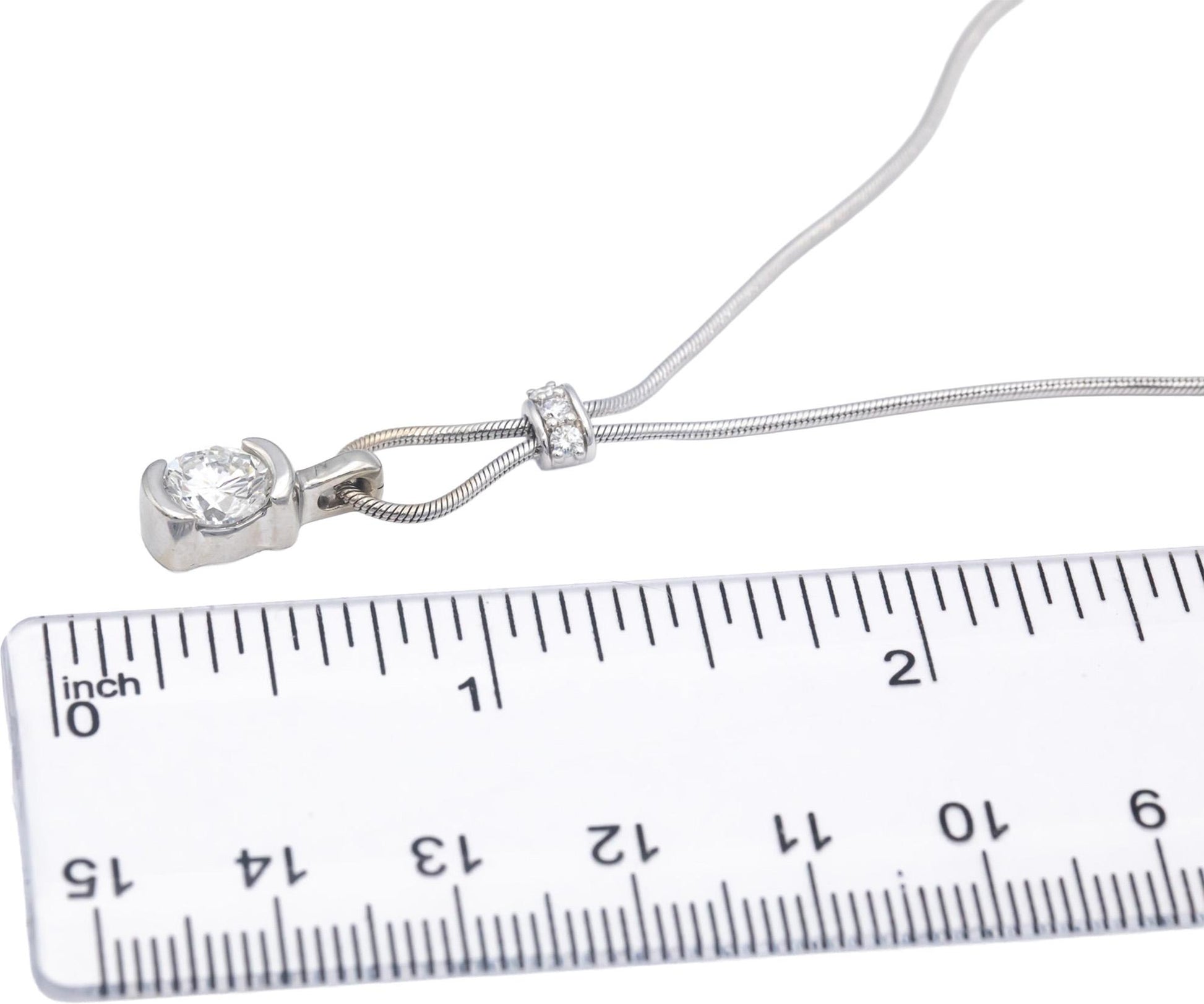 JOSE HESS 18k White Gold VS Diamond Pendant Necklace 1.10CT w/ 1.0CT Center