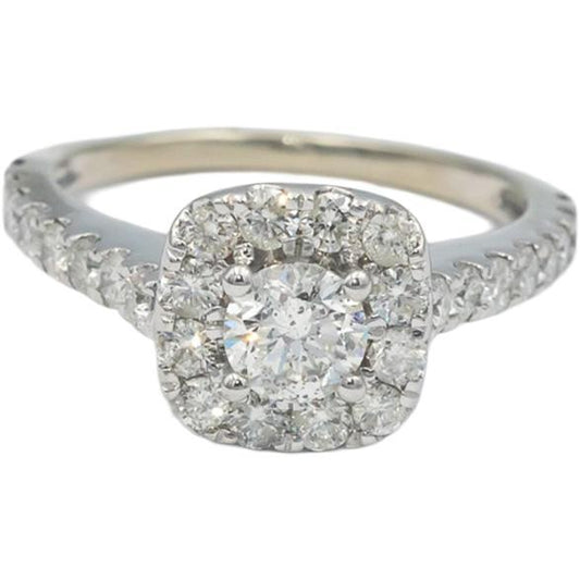 14k White Gold 1.0CT Diamond Engagement Ring w/ 0.45CT Center Size 7