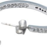 14k White Gold Round Diamond Hoop Circle Stud Earrings 1.0CTW