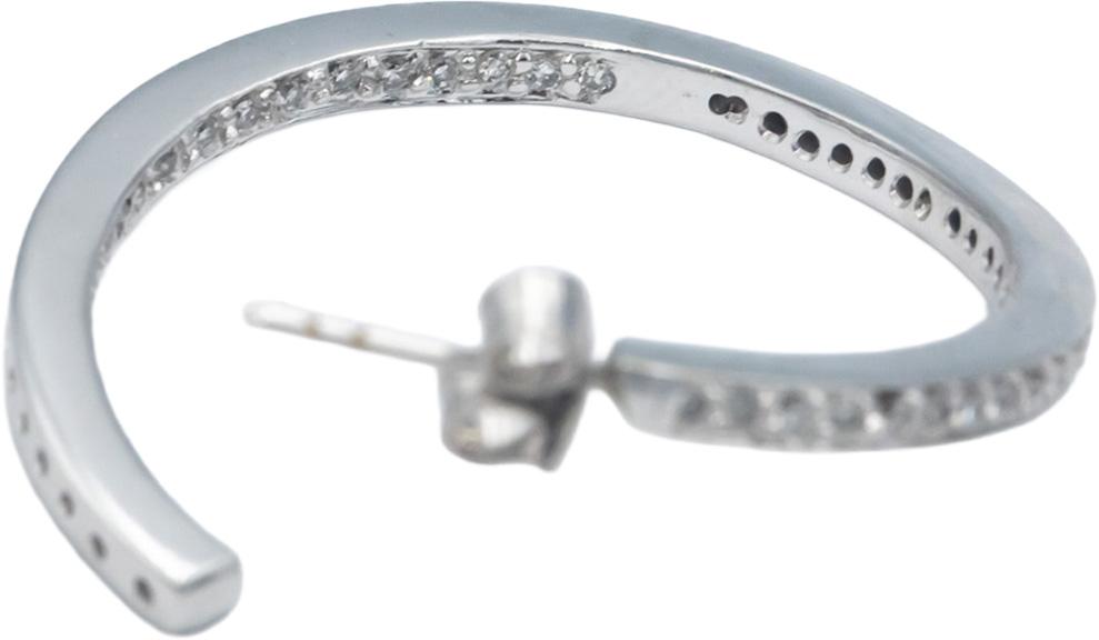 14k White Gold Round Diamond Hoop Circle Stud Earrings 1.0CTW