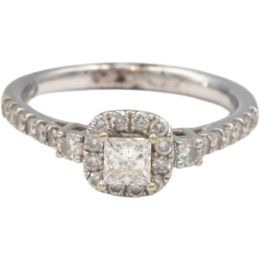GSI 14k White Gold 0.75CT The Leo Princess Diamond Engagement Ring Size 7