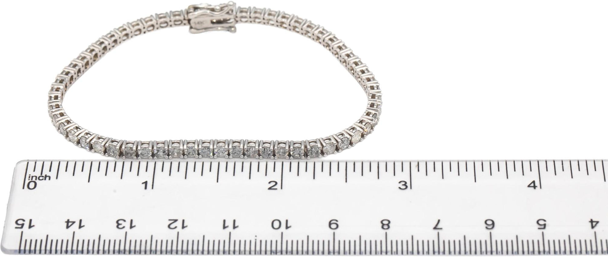 14k White Gold Jewelry 4.70CT Round Cut Prong Set Diamond Tennis Bracelet