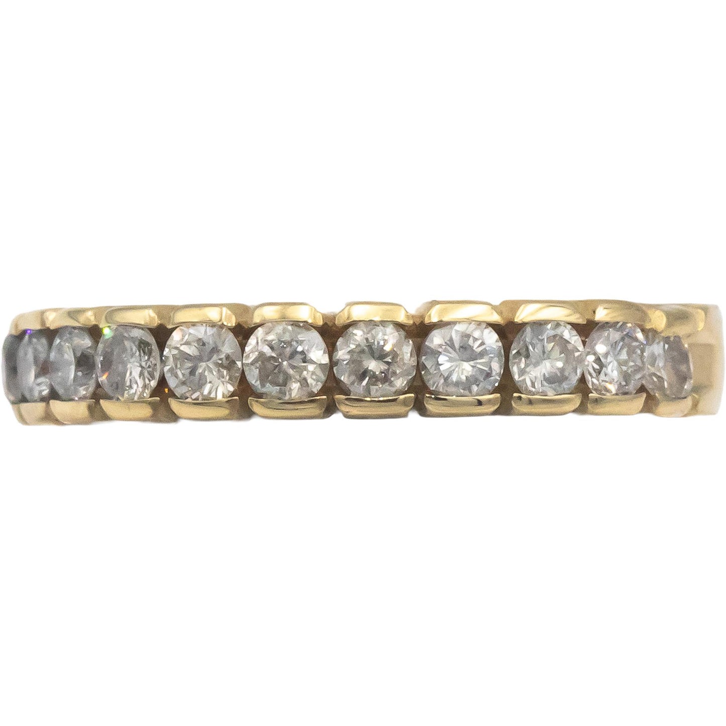 18k Yellow Gold 0.33CT Round Cut Channel Set Diamond Band Ring Size 5.25