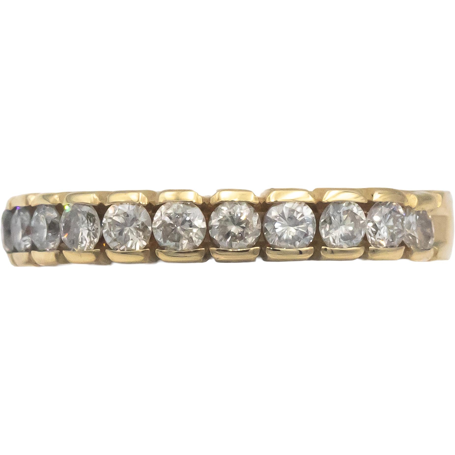 18k Yellow Gold 0.33CT Round Cut Channel Set Diamond Band Ring Size 5.25