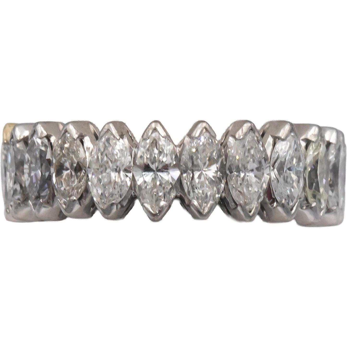 Vintage Antique Platinum VS Marquise Diamond Eternity Ring 4.50CT