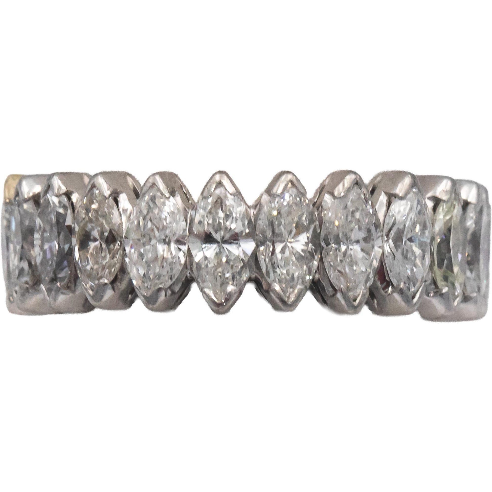 Vintage Antique Platinum VS Marquise Diamond Eternity Ring 4.50CT