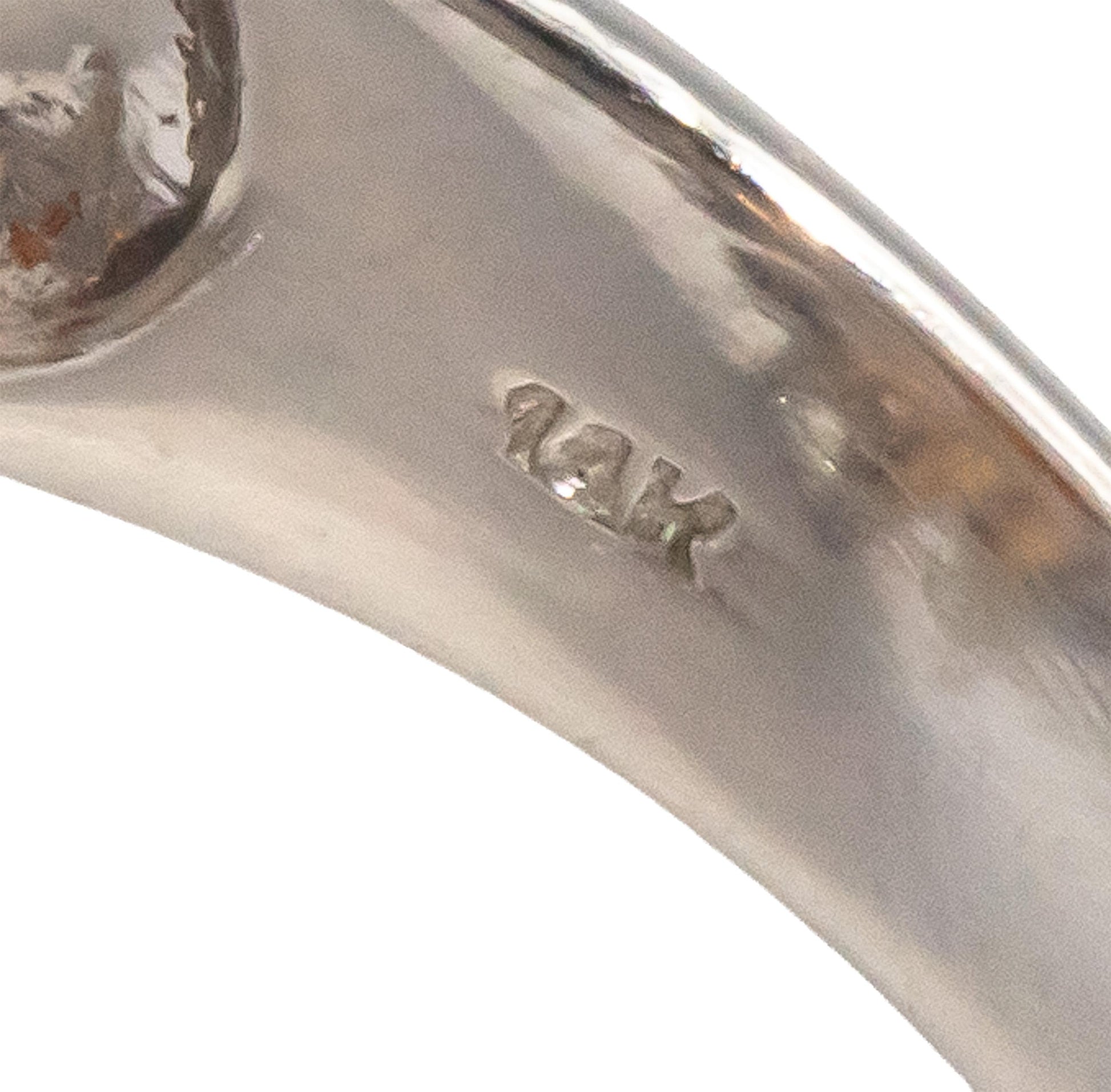 Diamond & Citrine 14k White Gold Cluster Cocktail Ring 2.25CT Size 6.75