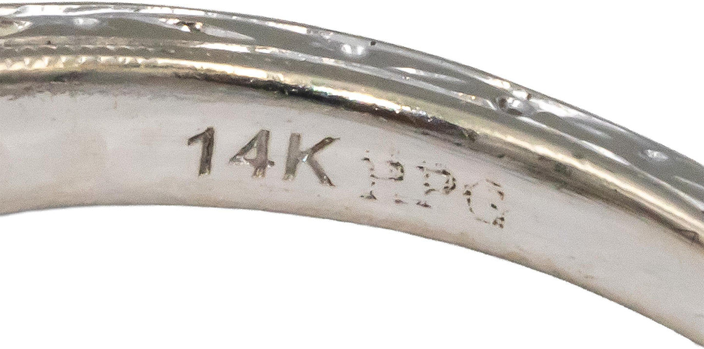 Diamond 14k White Gold Engagement Ring  0.68CT w/ 0.35CT Center Size 5.75