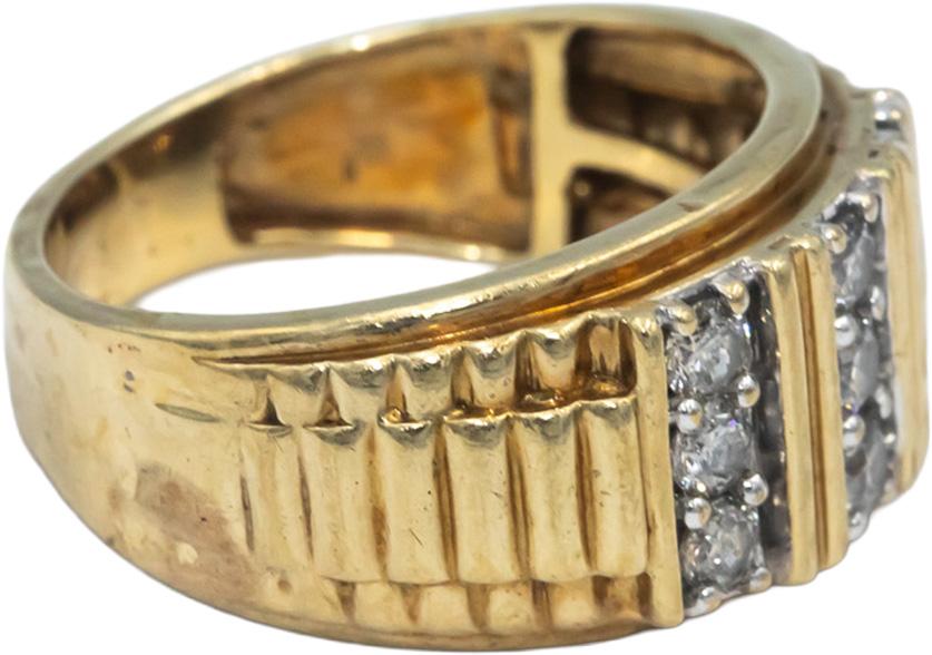 10k White Gold Round Cut Diamond Men's Band Ring 0.75CT Size 9.5