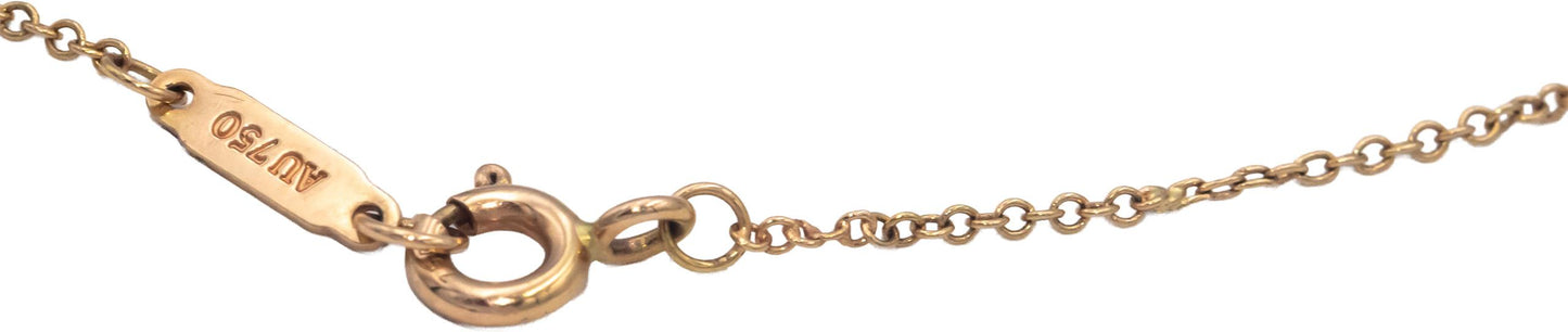 TIFFANY & CO. 18k Yellow Gold Tiffany Keys Heart Key Pendant Necklace w/ Box