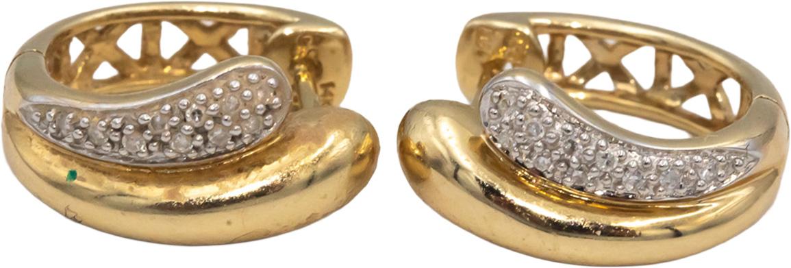 14k Yellow Gold Jewelry VS Round Diamond Huggie Earrings 0.15CT