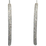 18k White Gold Round Diamond Pave Two-Row Hoop Earrings 1.78CT
