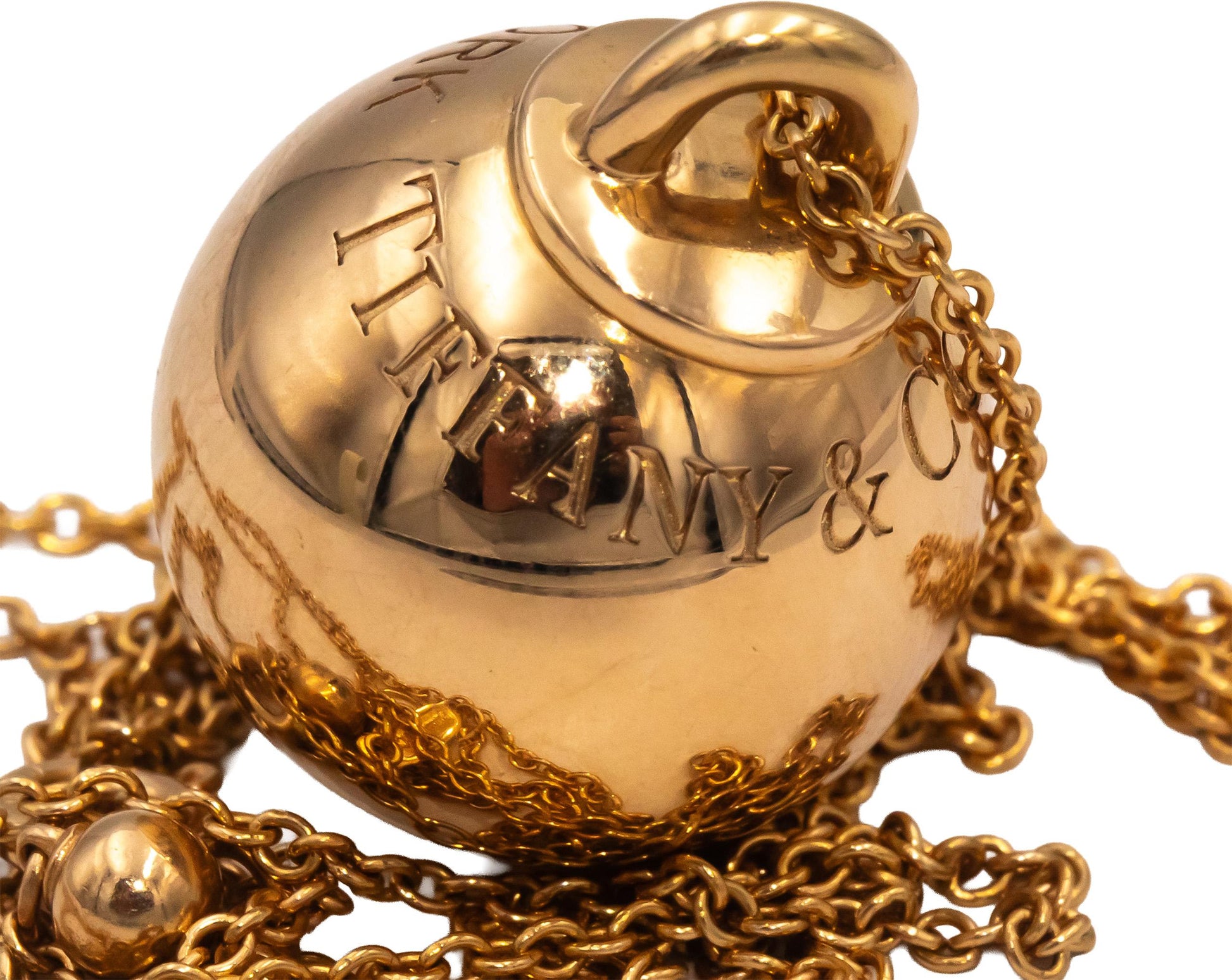 TIFFANY & CO. 18k Rose Gold Jewelry Hardware Ball Chain Necklace w/ Box & Pouch