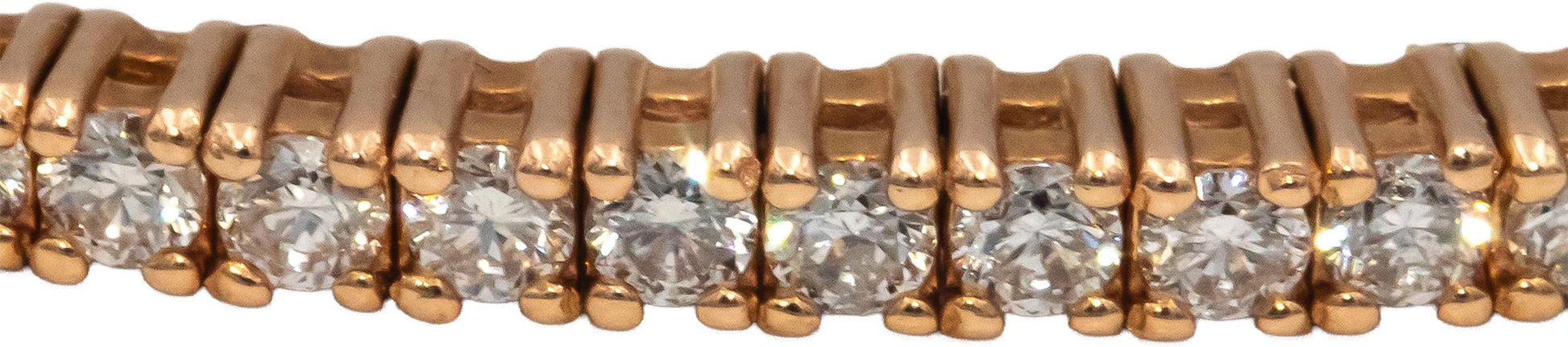 14k Rose Gold VS Round Diamond Semi-Flexible 1/2 Around Bangle Bracelet 1.0CT