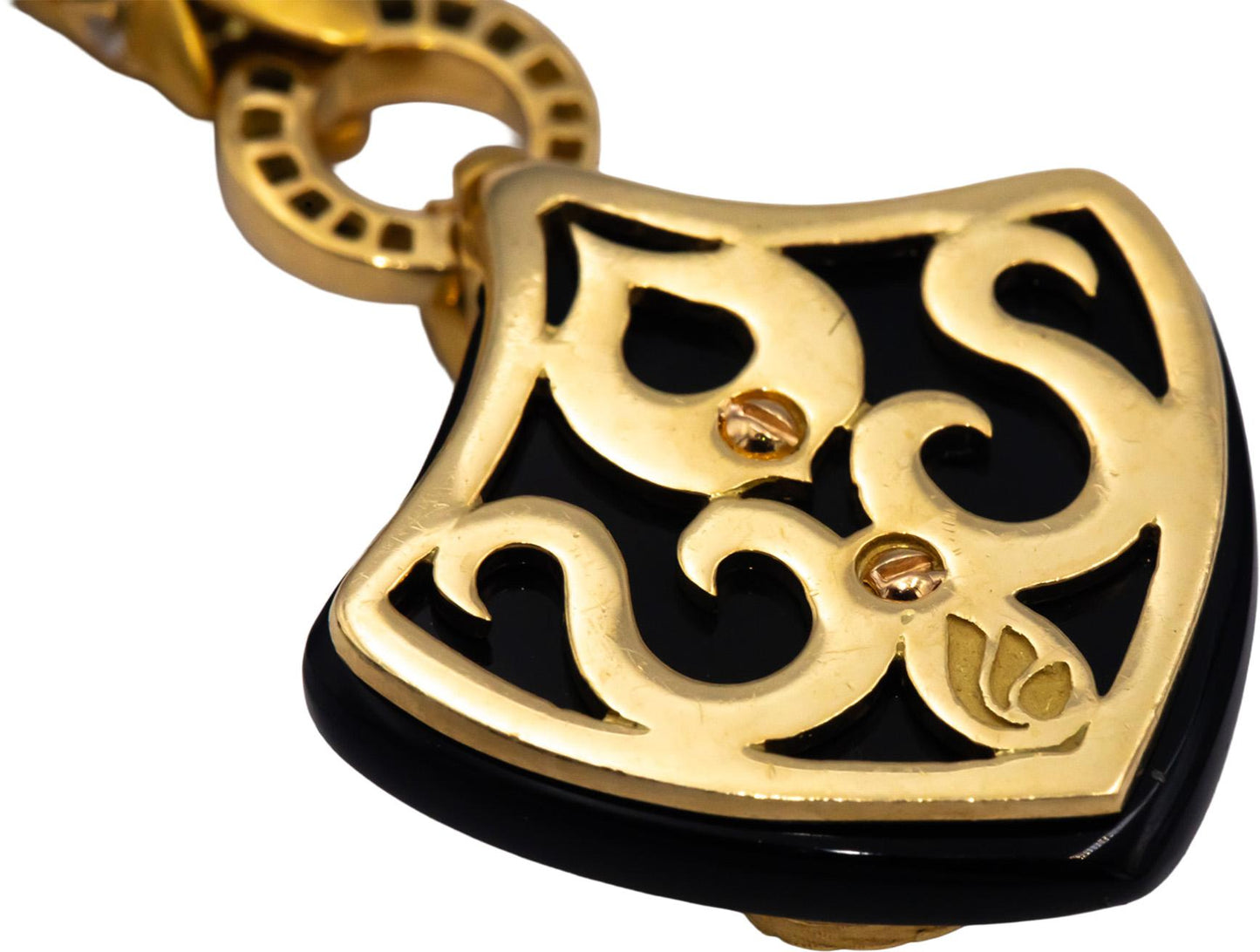 CARRERA Y CARRERA 18k Gold Diamond Onyx Sapphire Abanico Earrings 30.23CT $22900