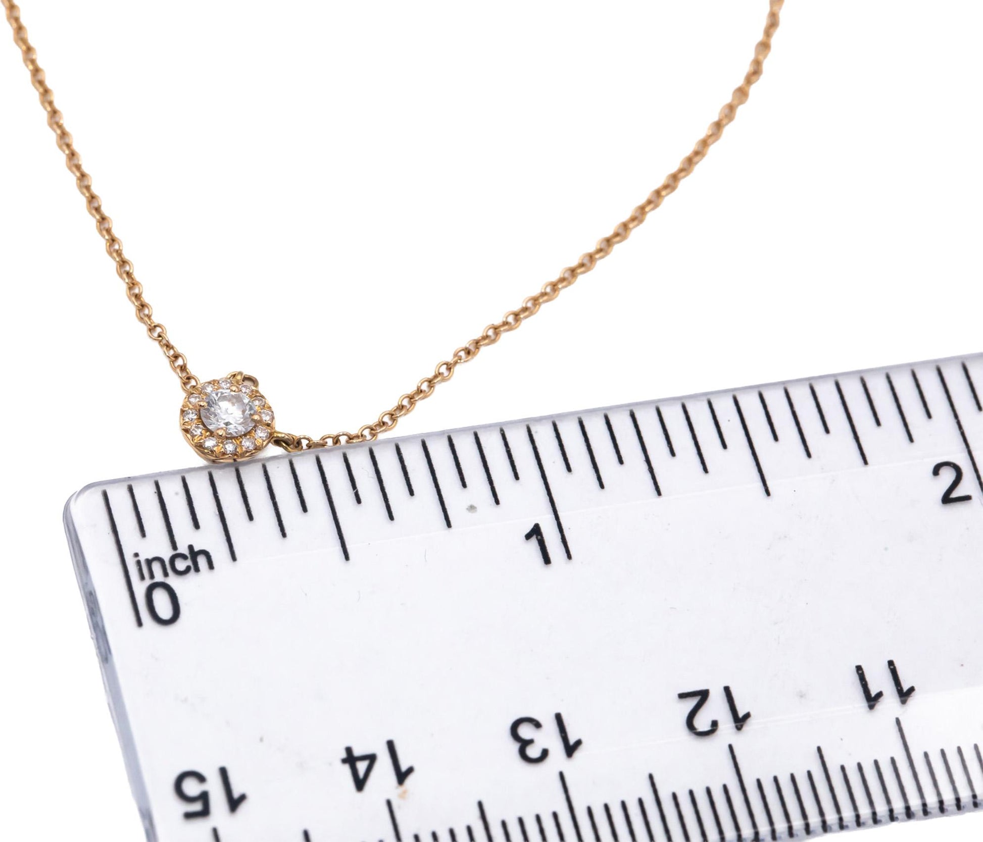 TIFFANY & CO. 18k Gold Soleste Diamond Pendant Necklace .24CT $3250 Retail