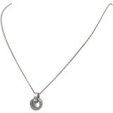 BVLGARI VS Round Diamond 18k White Gold Pendant Necklace .15CT w/ Box