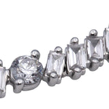 14k White Gold Lab-Grown Baguette & Round VS Diamond Line Necklace 8.50CT