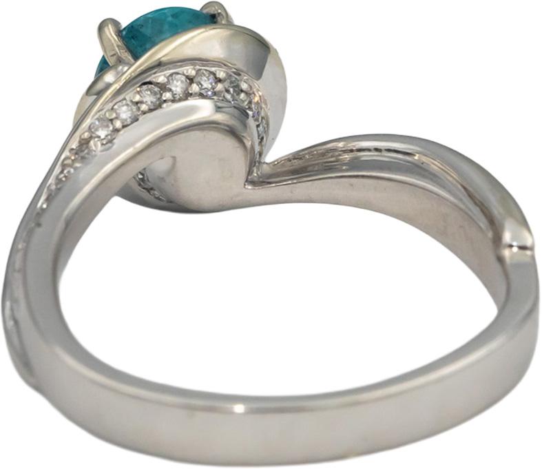 14k White Gold Apatite & VS Diamond Cocktail Ring 1.55CT Size 6.75