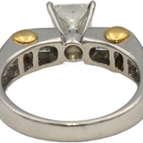Platinum & 18k Gold Princess Cut Diamond Engagement Ring 1.14CT w/ 0.74CT Center