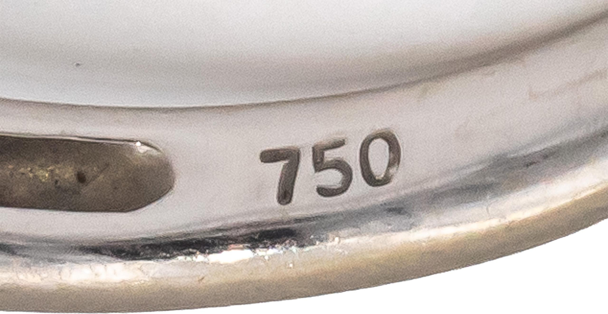 18k White Gold Oval Sapphire VS Round Diamond Cocktail Ring 1.36CT Size 5.5