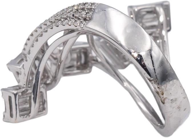 18k White Gold VS Baguette & Round Diamond Cocktail Ring 2.0CTW Size 7