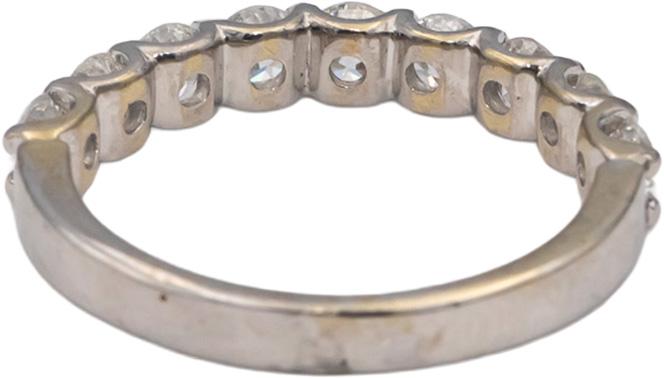 ODELIA Designer 18k White Gold Round Diamond Band Ring 1.50CTW Size 8.5