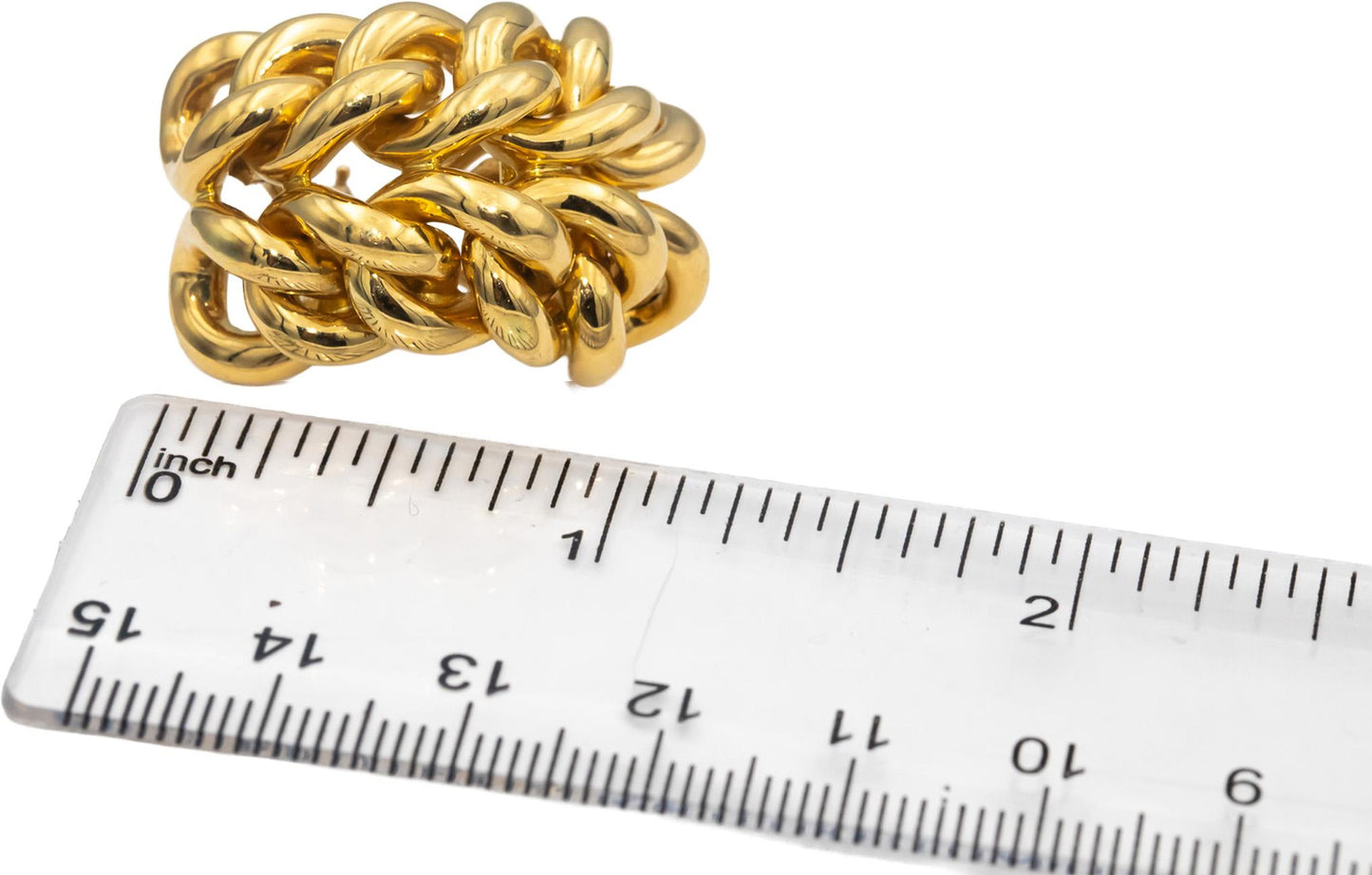 TIFFANY & CO. 18k Yellow Gold Chain Link Clip-On Earrings