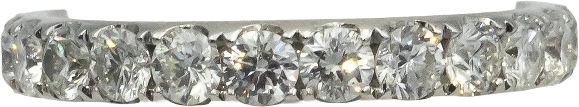 ODELIA 18k White Gold VS Round Diamond Semi-Eternity Band Ring 1.20CT Size 6.5