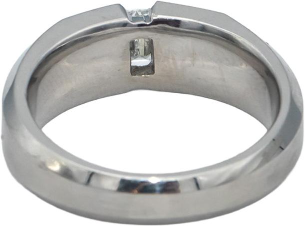 18k White Gold VS Emerald Cut Diamond Solitaire Men's Ring 0.33CT Size 10