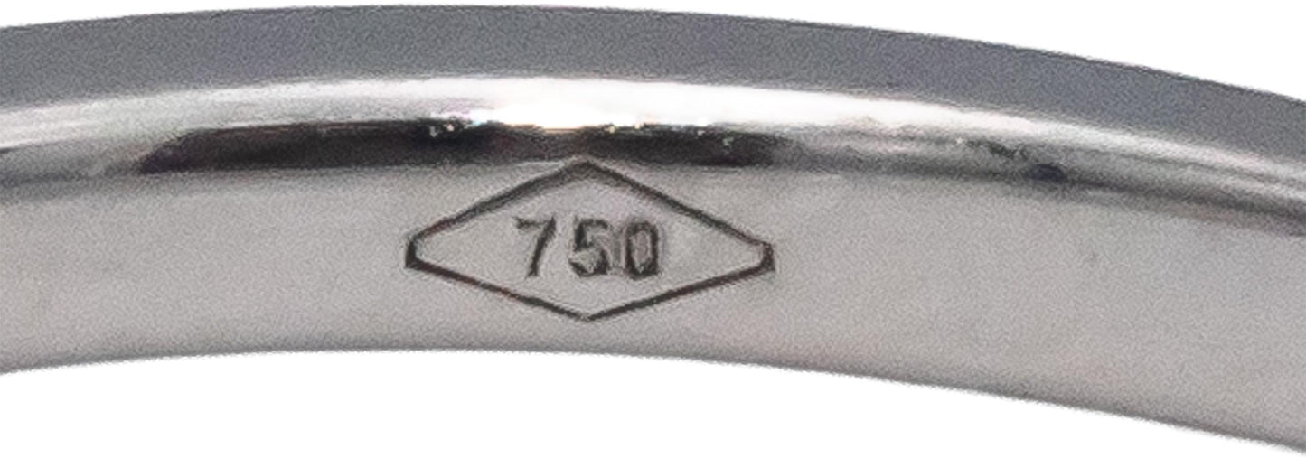 18k White Gold VS Emerald Cut Diamond Solitaire Band Ring 0.08CT Size 7