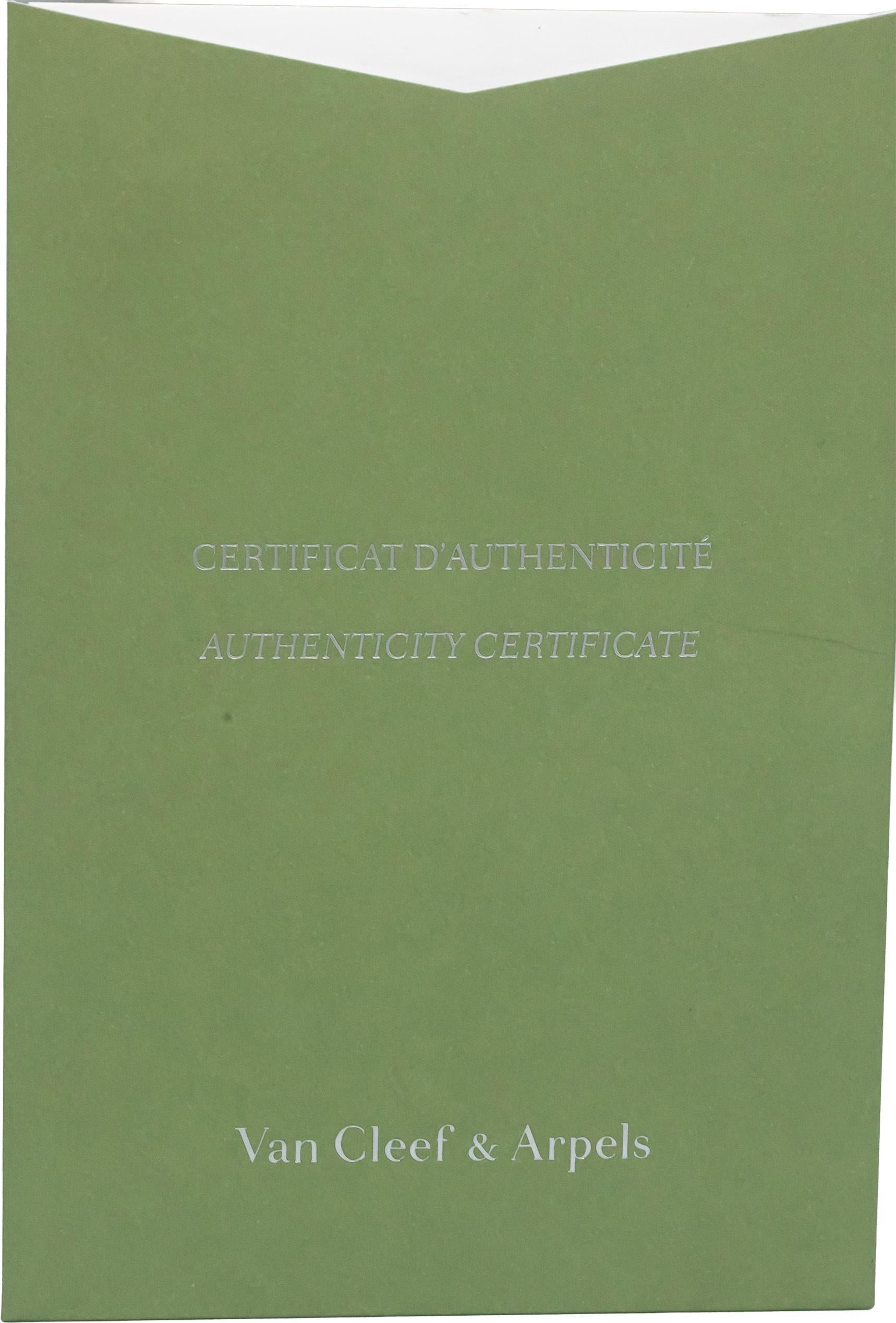 VAN CLEEF & ARPELS 18k White Gold Diamond Onyx Clover Alhambra Bracelet w Papers