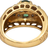 Vintage 14k Yellow Gold Diamond & Green Topaz Cocktail Ring 1.20CTW Size 7