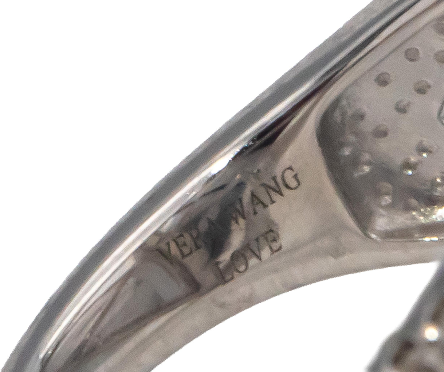 VERA WANG LOVE 10k White Gold Round Diamond Cocktail Ring 0.75CT Size 7