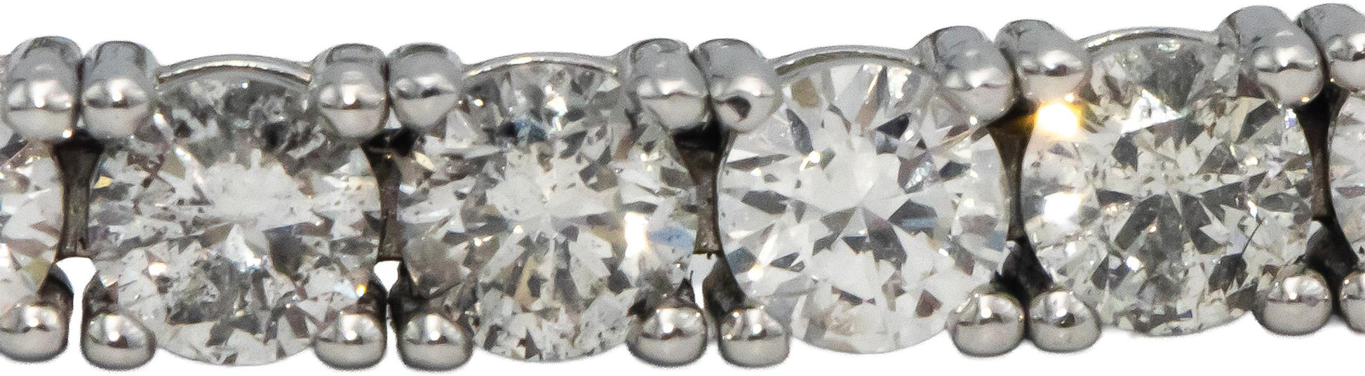 14k White Gold Round Diamond Tennis Bracelet 5.25CT