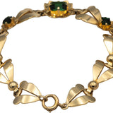 TIFFANY & CO. Vintage 14k Yellow Gold Tourmaline Fancy Link Bracelet 2.0CT