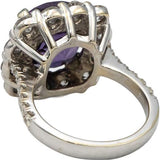 GIA 18k White Gold Lab-Grown Sapphire & Diamond Ring 11.0CT Size 6.75