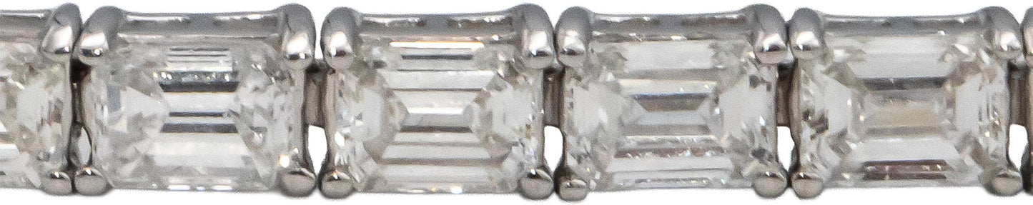 14k White Gold VS Emerald Cut Tennis Bracelet 5.64CT
