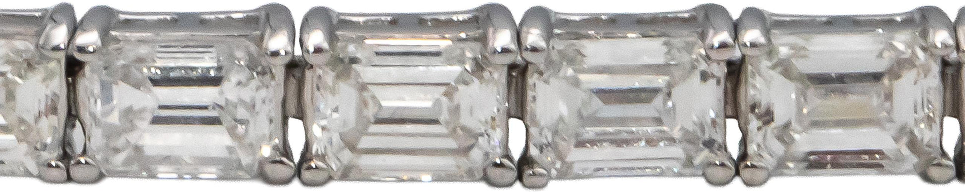 14k White Gold VS Emerald Cut Tennis Bracelet 5.64CT