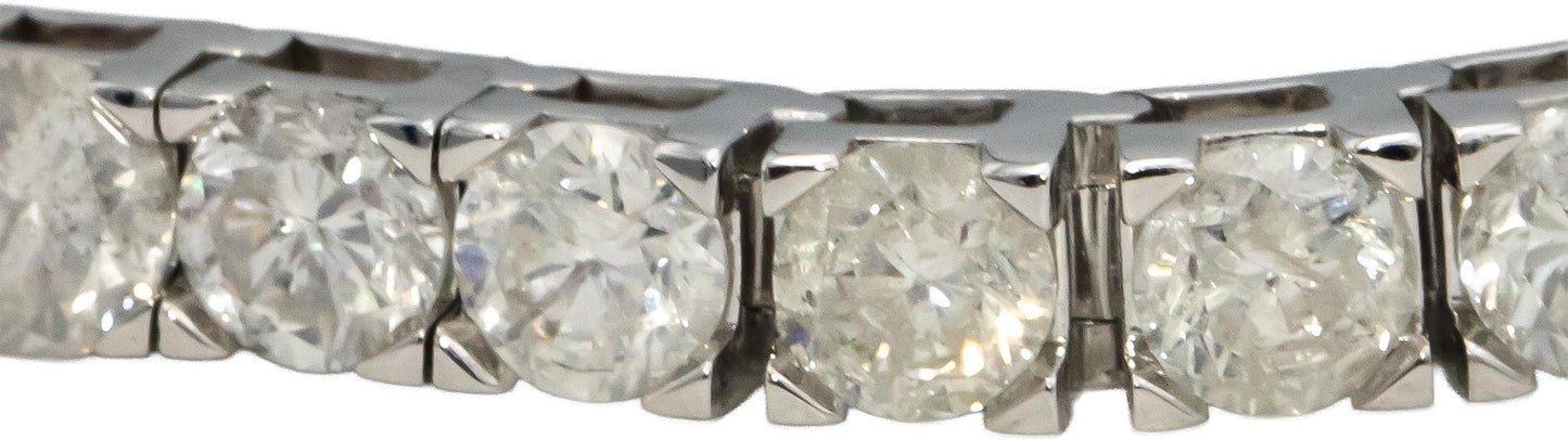 14k White Gold Round Diamond Tennis Bracelet 10.0CT