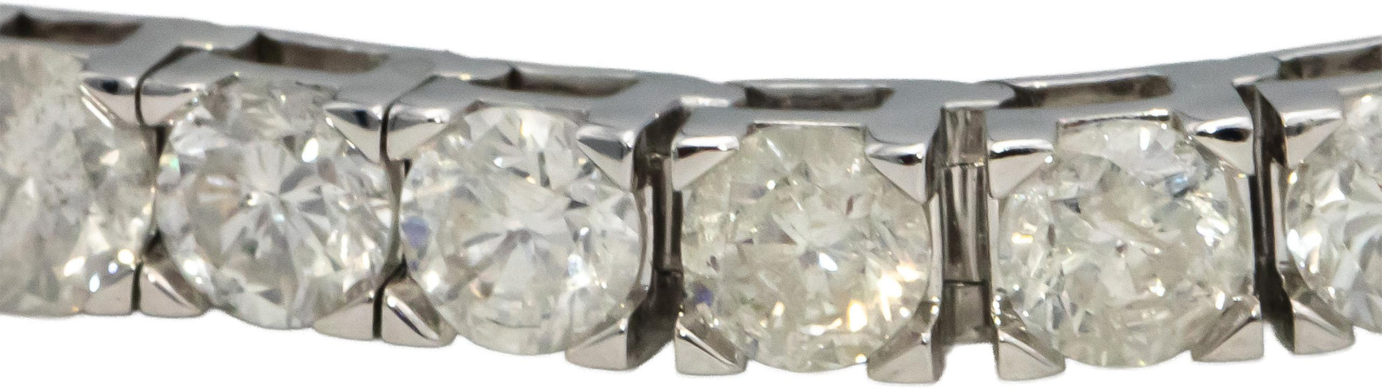 14k White Gold Round Diamond Tennis Bracelet 10.0CT