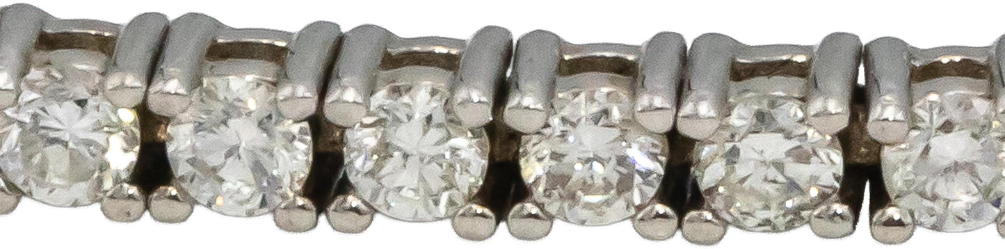 14k White Gold Round Diamond Tennis Bracelet 1.90CT